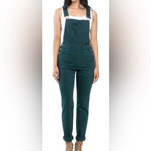 Judy Blue Teal Green Slim Overalls